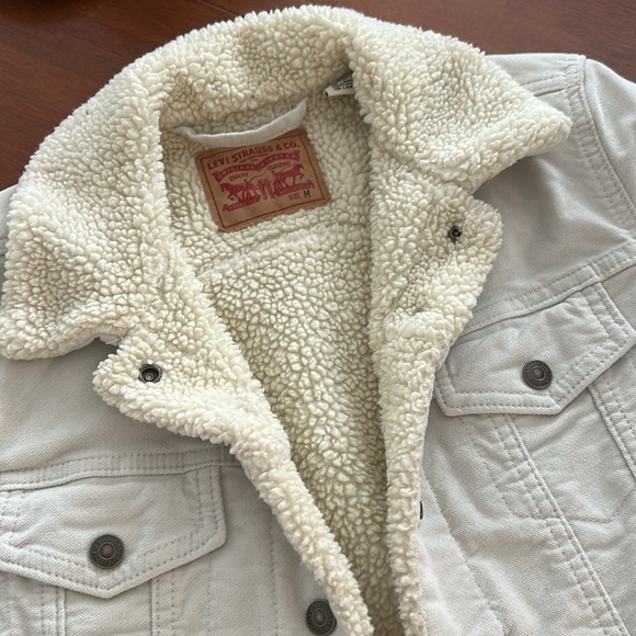 Levis sherpa lined jacket coat shacket medium corduroy trucker - Picture 2 of 11